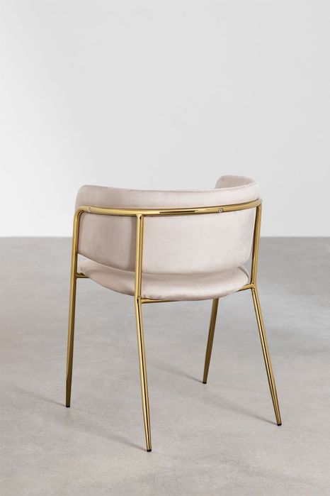 2 unid Cadeiras de veludo taupe novas