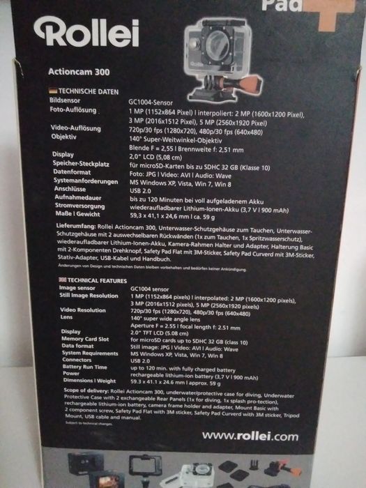 Electrónica: Camera Rollei 300 câmara acção+ prova de água