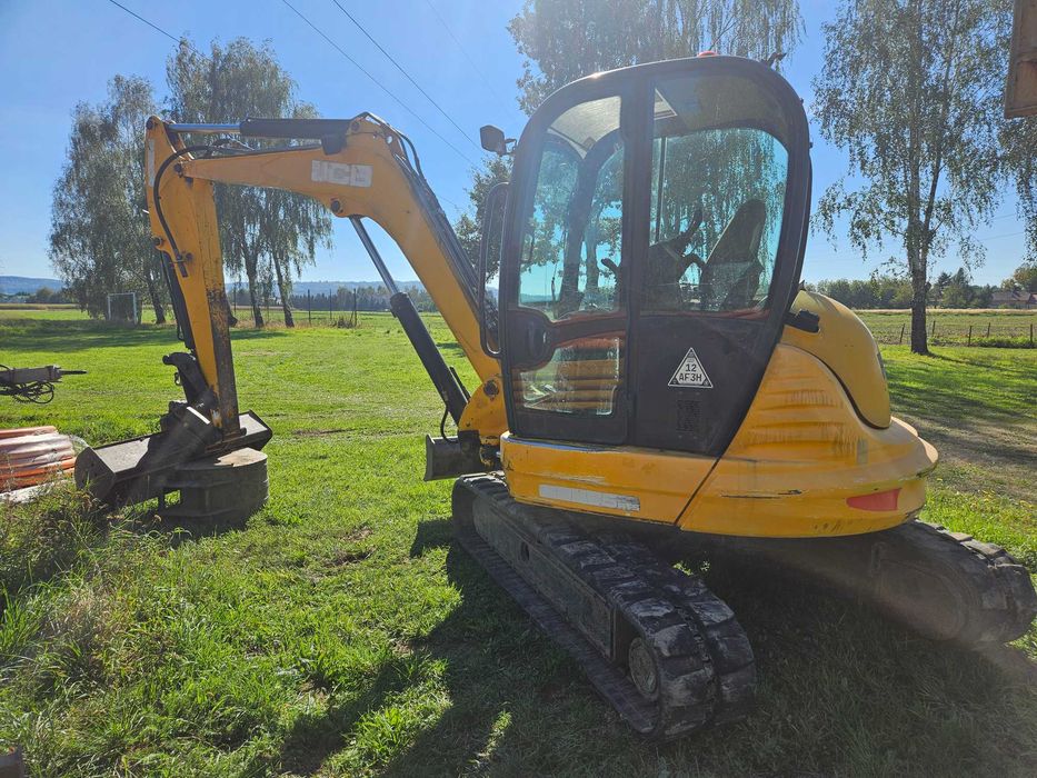 Minikoparka koparka JCB 8065 - gąsienicowa, sprawna, 3 łyżki w zestawie