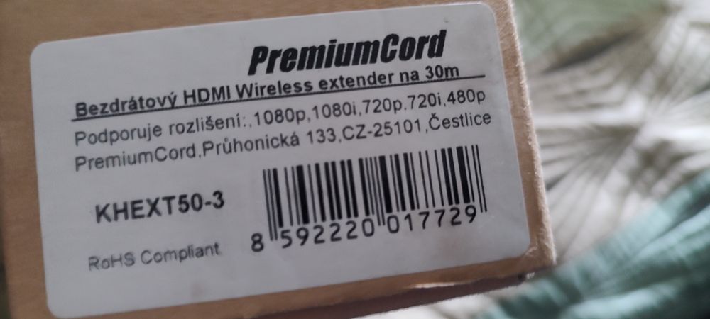 Беспроводной передатчик видеосигнала PremiumCord 4K HDMI на 30м .Чехия