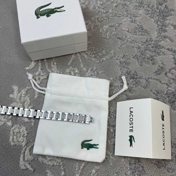 Браслет Lacoste, ласкоста, лакосте срібний, чоловічий