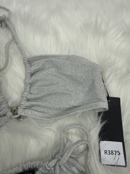 Srebrny dwuczęściowy strój kąpielowy Nasty Gal rozmiar S 36