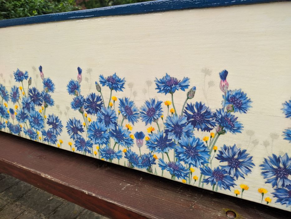 Skrzynki donice drewniane decoupage