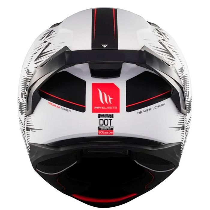 Мото шолом MT braker SV шлем MT helmet CHARM A1 Matt іспанський білий
