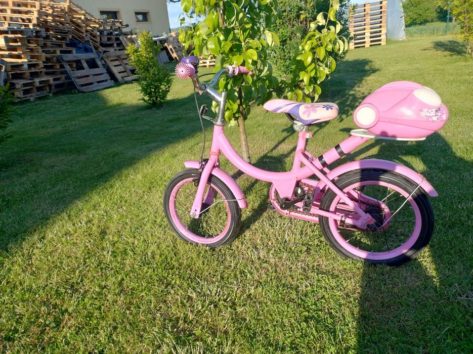 Rowerek dziecięcy  koła 14 rower dla dziewczynki z kuferkiem