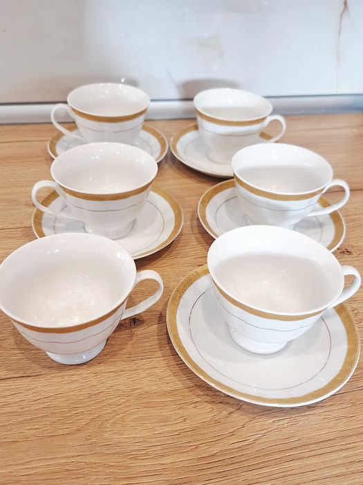 Duże filiżanki Yamasen porcelana złoto 24 k