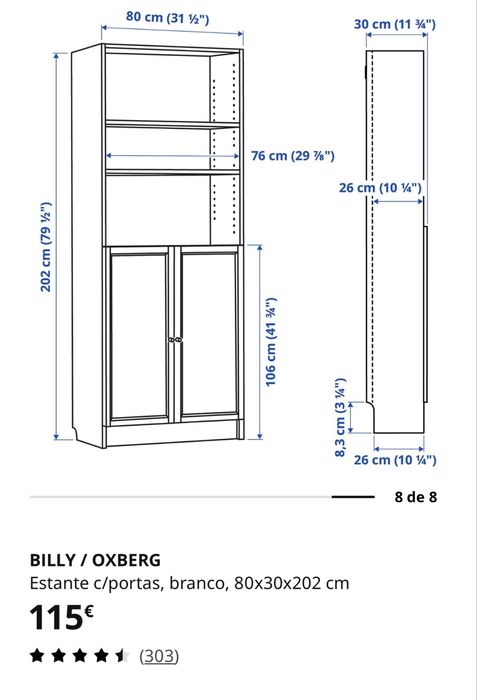 Conjunto de 6 estantes Billy Ikea