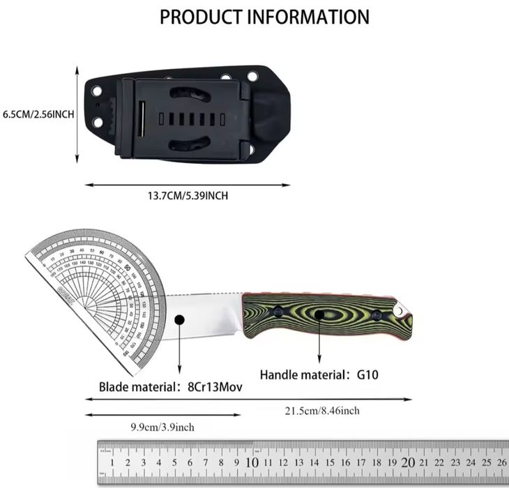 Nóż myśliwski Full Tang,survivalowy 8cr13mov kopia Benchmade nr.15002