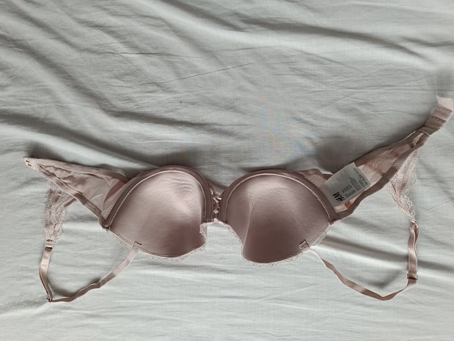H&M 75C bardotka pudrowy róż