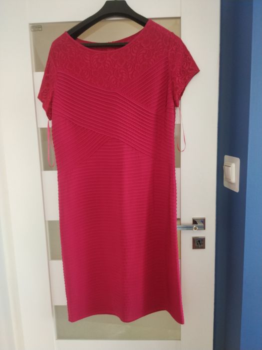 Fuksja sukienka ślub wesele 50