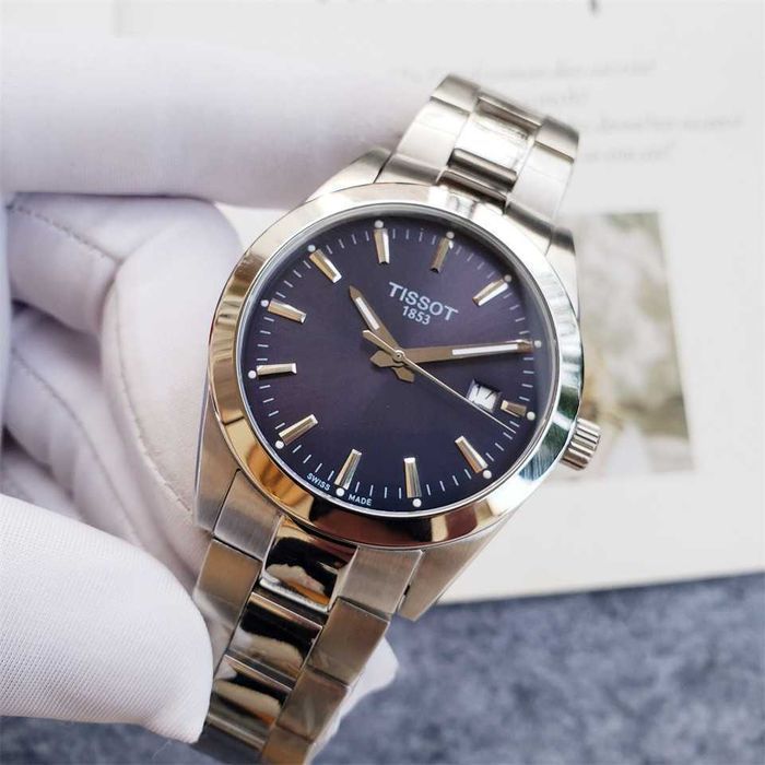 Годинник автоматичний Tissot Gentleman Quartz Blue Dial Watch (Ref. T127.410.11.041.00) featuring a 40mm