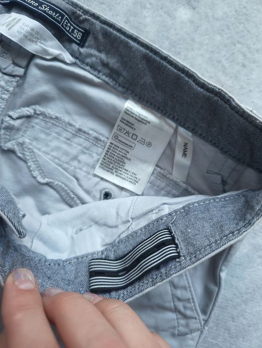 Szorty szare, spodenki na lato chinosy 158 h&m