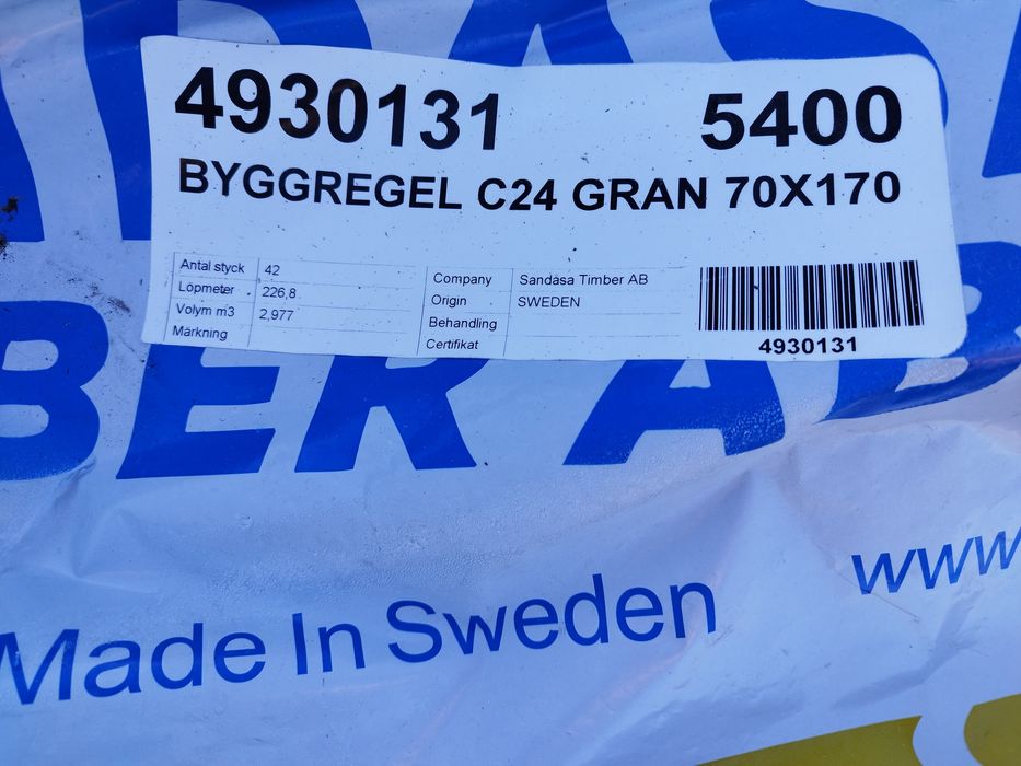 Kantówka krokiew 70x170x5400 suches strugane gotowe do montażu