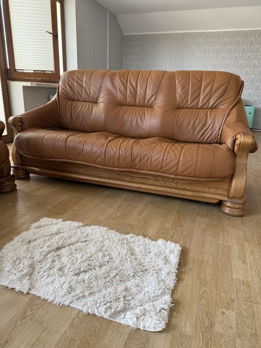 Zestaw wypoczynkowy, skórzany