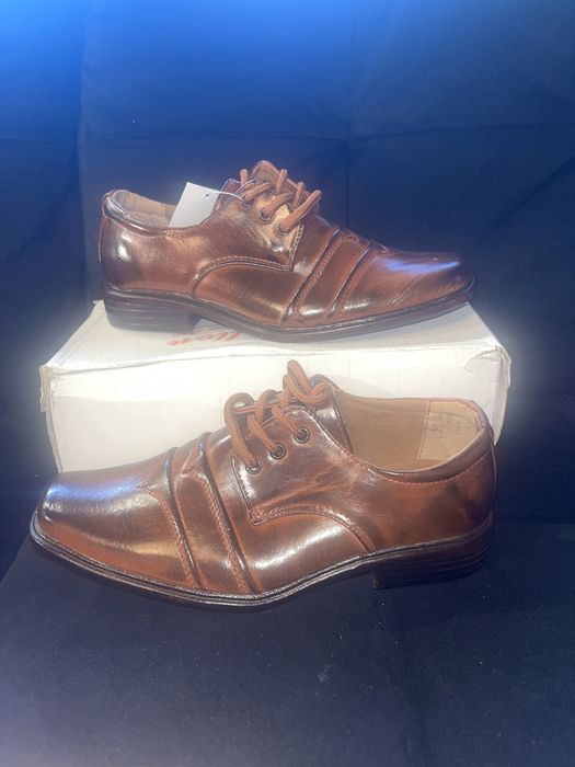 Buty męskie skórzane Fratellon brązowe – eleganckie półbuty / oxfordy