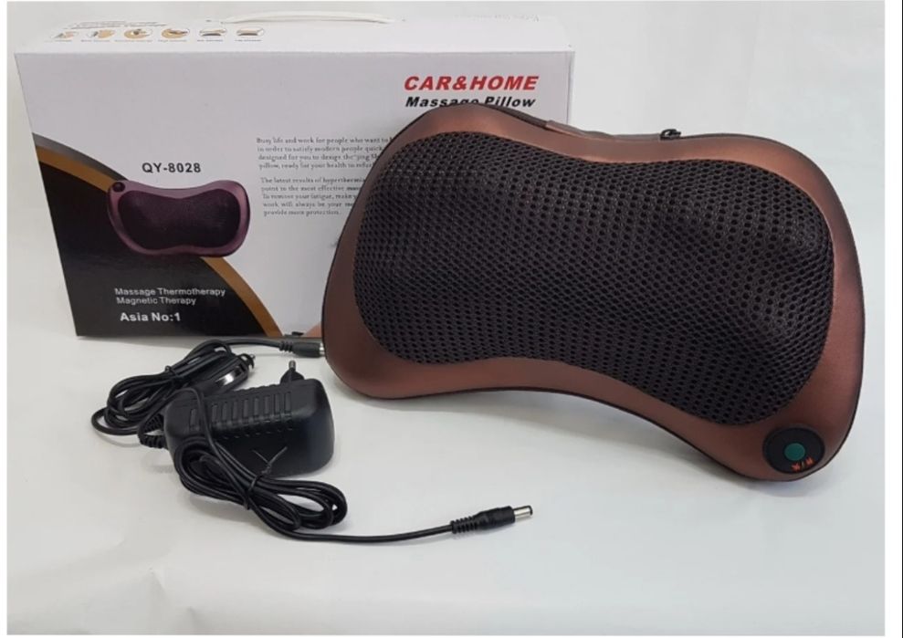 Роликовый массажер,подушка для спины и шеи Massage pillow GHM 8028, 8