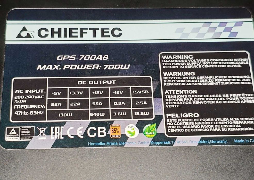 zasilacz Chieftec Smart Series 700W 80+