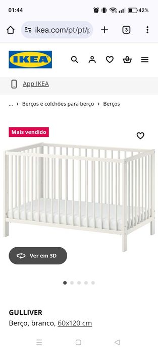 Cama bebé com colchão