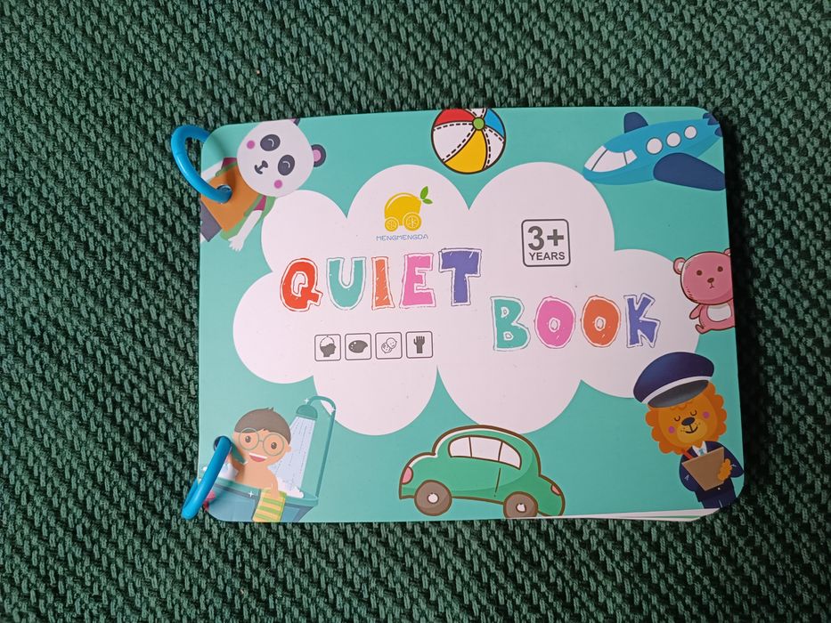 Quiet book mądra książka z rzepami montessori  zagadki nowa