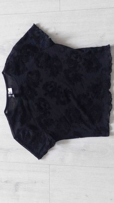 Top czarny przezroczysty chińskie smoki S