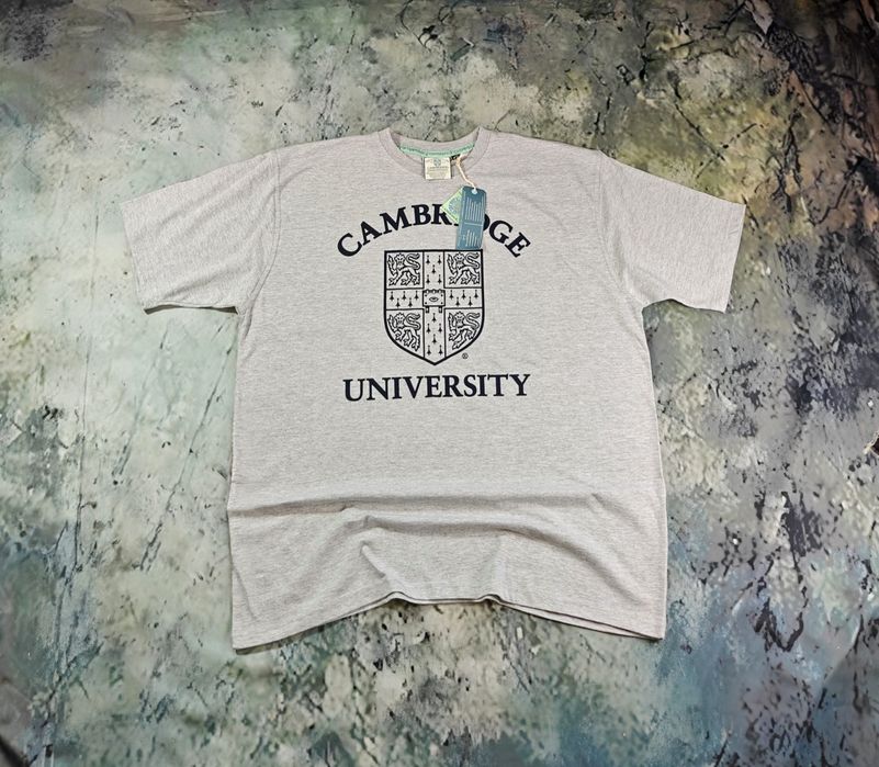 T-shirt Cambridge University - vintage retro szary 3XL - nowy z metką