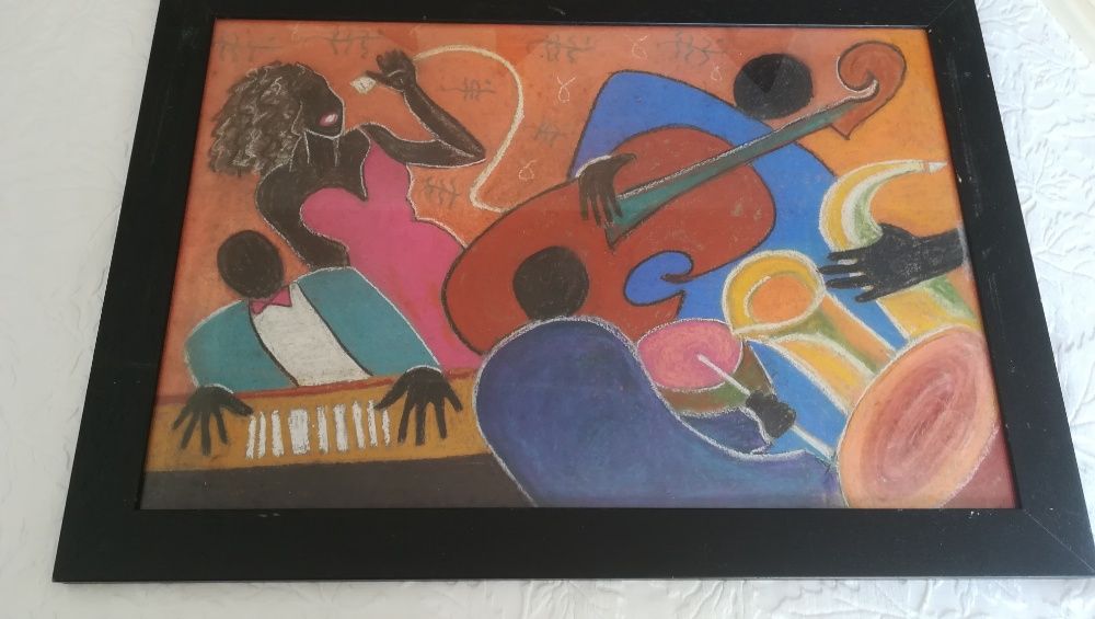 Quadro "jazz" , pastel sobre cartão