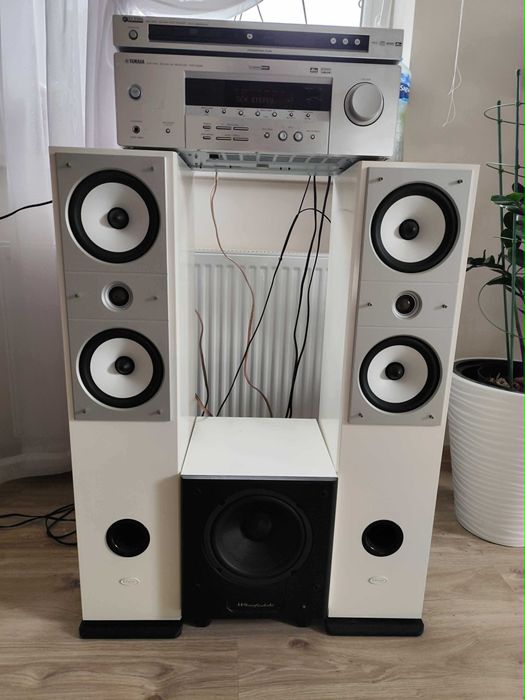 Kino domowe yamaha 2.1 subwoofer aktywny, kolumny amplituner