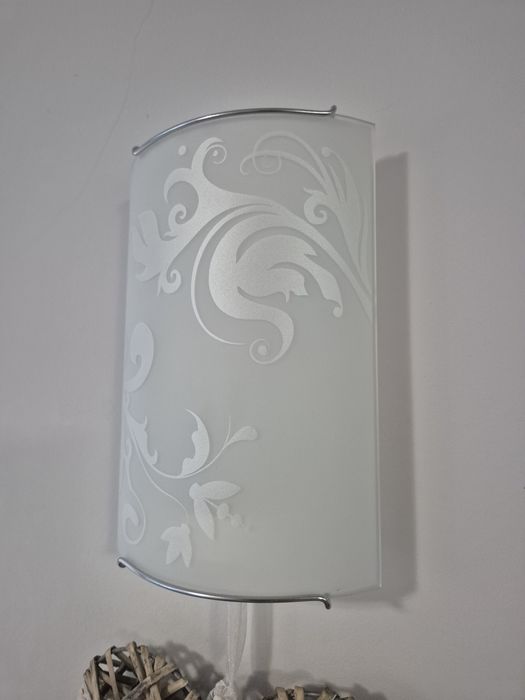 Lampa/plafon i 2 kinkiety mleczne szkło