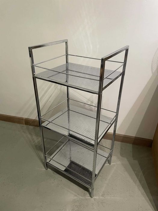 AWD Metalowy regał łazienkowy kosmetyczny stal srebrny chrom 3 półki