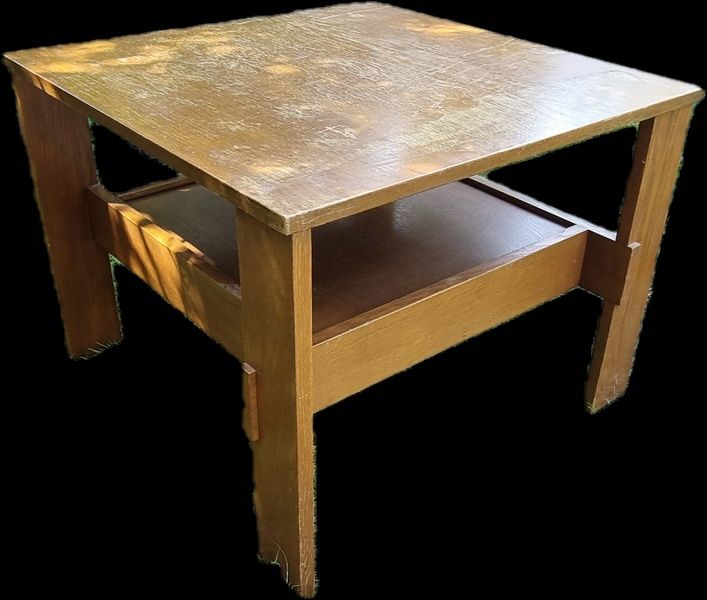 Stolik kawowy drewniany do renowacji PRL