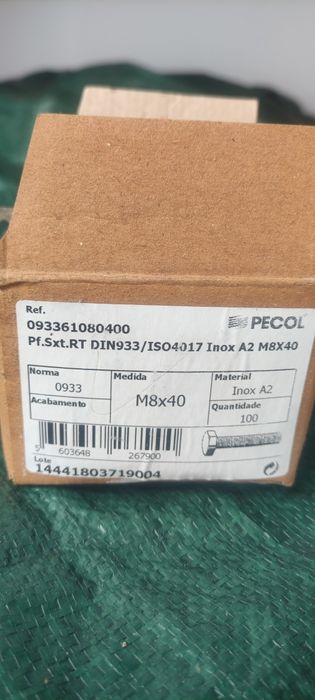 Parafusos sextavados inox