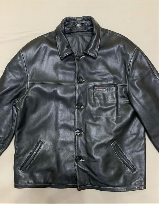 Чоловіча шкіряна куртка Diesel, розмір XL