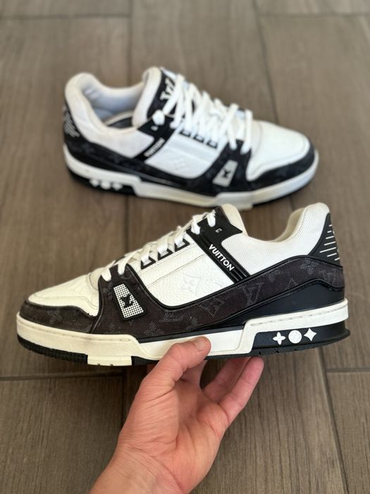 Louis Vuitton Limited Men's US 12 Virgil Abloh Black x White Trainer Sneaker