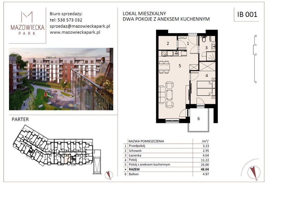 Mazowiecka Park/ atrakcyjne mieszkanie IB001