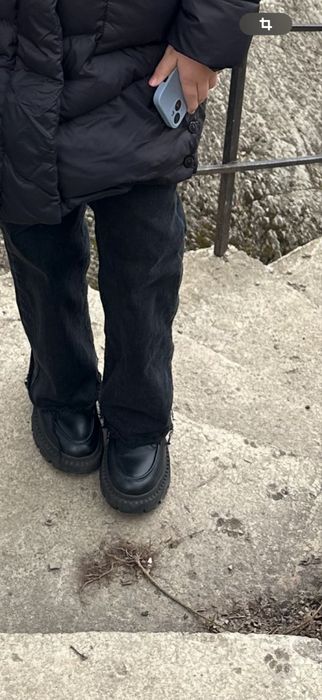 Шкіряні зимові чоботи черевики сапожки zara