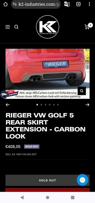 golf v dsg,  difusor RIEGER, e parachoques frontal e inferior para golf v ( GTI /  R32 etc ).