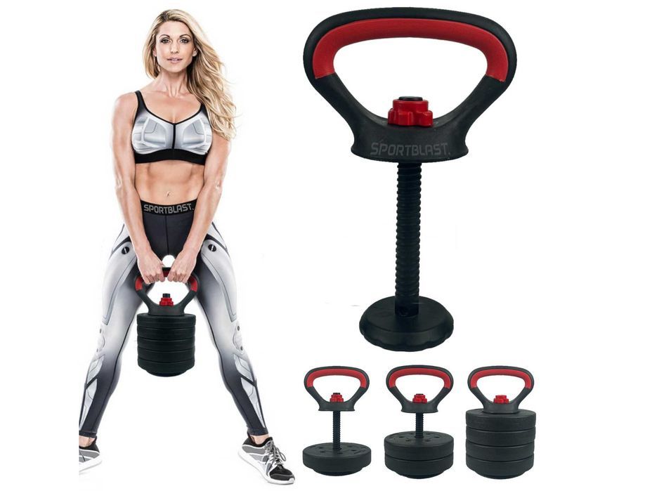 Kettlebell hantla odważnik regulowany 10kg zestaw Ł