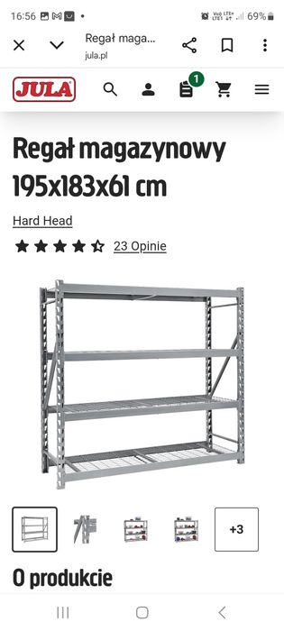 Regał Hard Head mocny  plus kratownice na półki