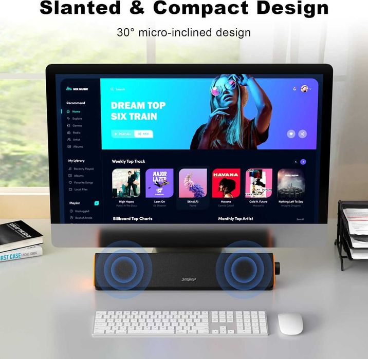 SOULION Głośniki komputerowe R50 USB AUX 3,5 mm Jack RGB bluetooth