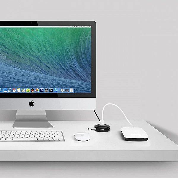 Ugreen HUB 4w1 USB-A - 4xUSB-A 2.0/480Mb/s 1m czarny (CR106)