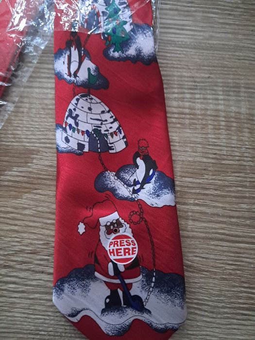 Nowy świąteczny czerwony krawat meski