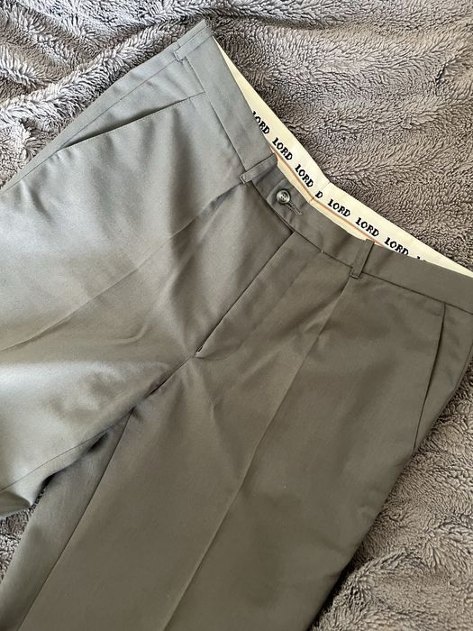 Grafitowe spodnie garniturowe L