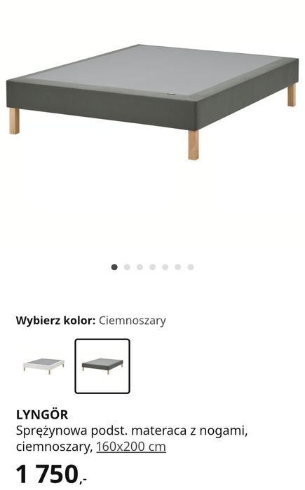 Nowe drewniane łóżko kontynentalne Ikea z wymiennym pokryciem