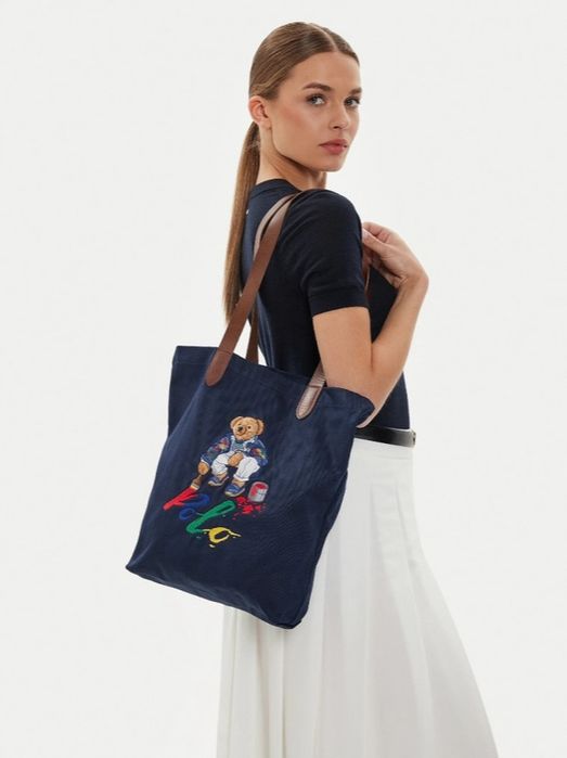 Płócienna torba Polo Ralph Lauren granat nowa oryginał