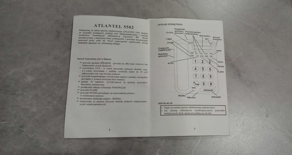 Telefon analogowy Atlantel 5502