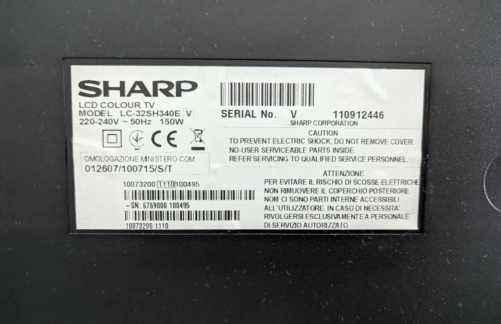 TV Sharp LC-32SH340E uszkodzony