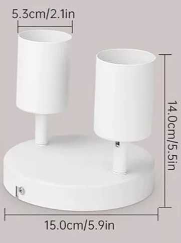 Reflektor sufitowy okrągły biały dwa punkty GU10