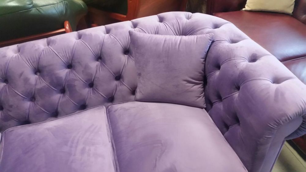 Chesterfield fiolet sofa 3-os