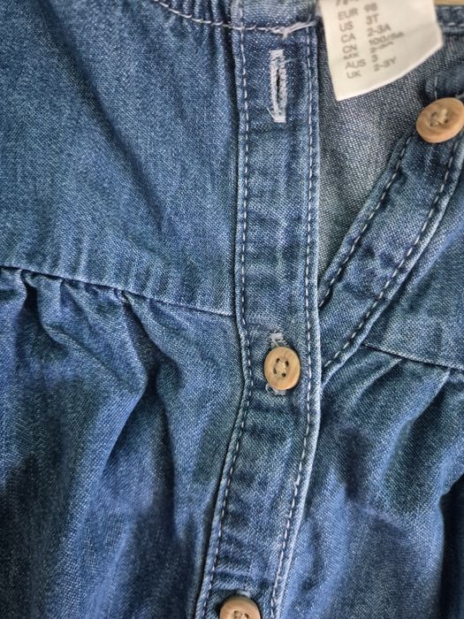 Komplet koszula jeansowa + legginsy H&M 98