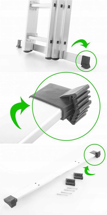 Drabina aluminiowa wielofunkcyjna 3x14 PRO na schody hak GRATIS